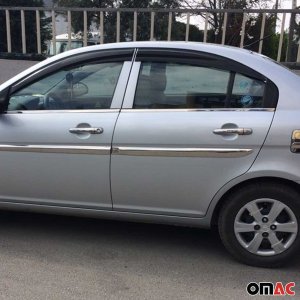 Hyundai Accent Door Handle Cover - 4 Door - Omac - H1 S.Steel - Gloss Silver - '06-'11